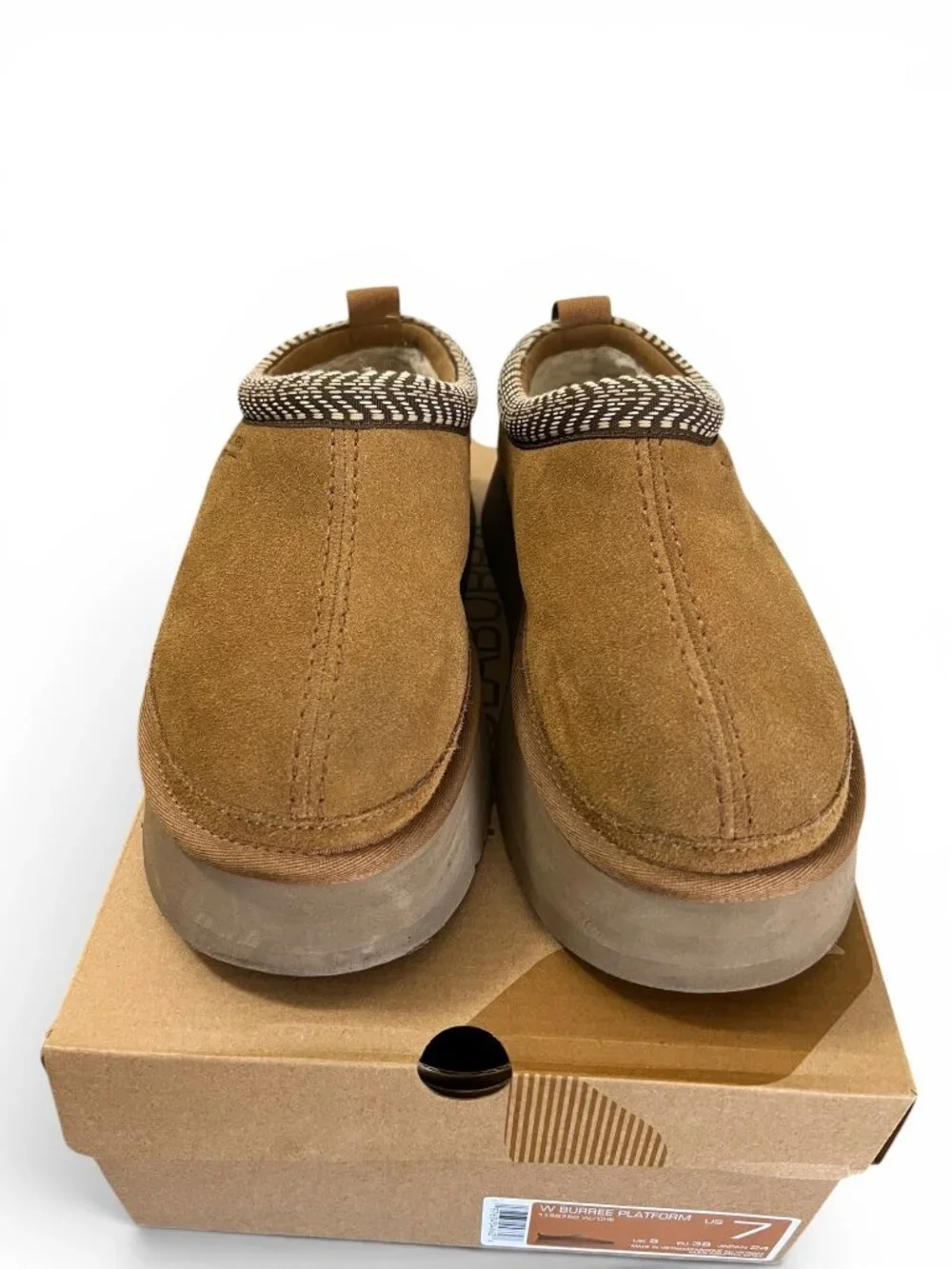 Koolaburra By UGG Womens Burre Platform Suede Slip-On Shoes Chestnut Size 7